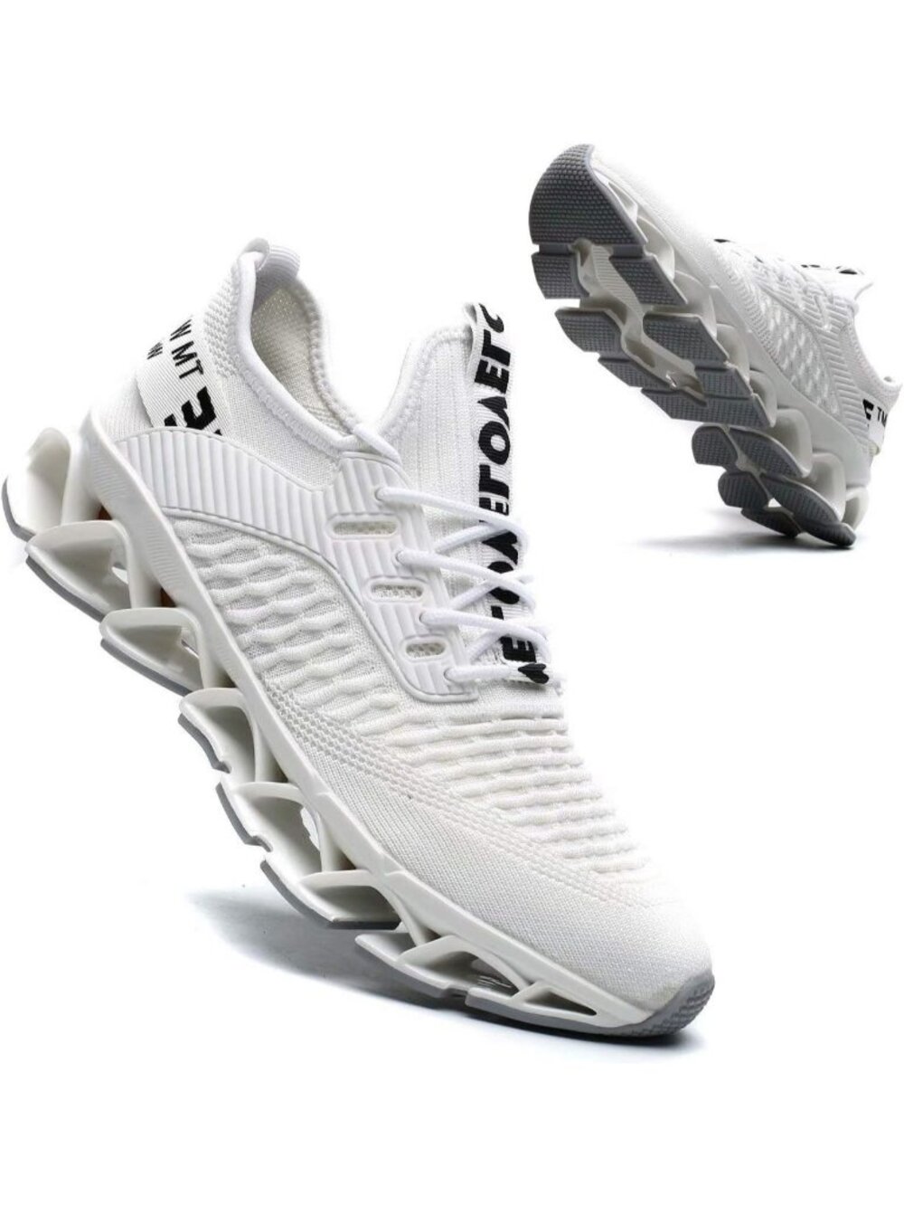 Women's White Breathable Mesh Running Blade Non Slip Casual Basketball Shoes